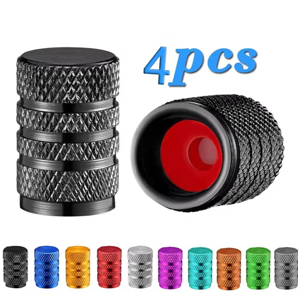 Dustproof Universal Aluminum Valve Stems Caps - 4-Piece Hub Protectors for Car Motorcycle Bicycle Tire Valves Valve Stems 1