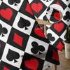 Poker Squares Pik Herz Karo Textur Transparente Vorhänge für Wohnzimmer Tüll für Fenster Voile Garn Kurze Schlafzimmergardinen