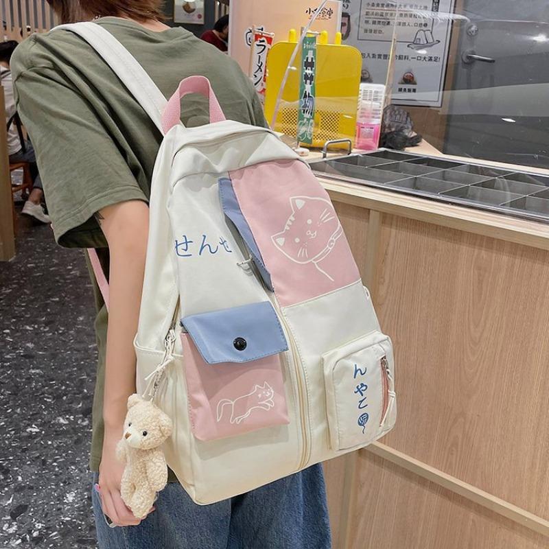School bag female student Harajuku backpack trendy new junior high school student doll travel backpack