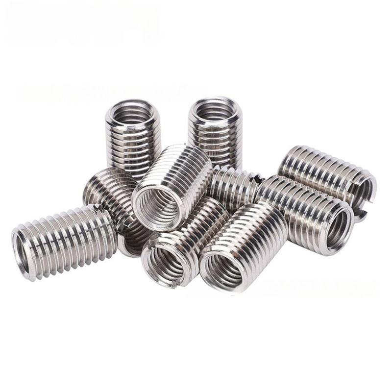 

Pack of 10 High Strength Stainless Steel Slotted Thread Inserts Ideal for Projects and Professional Repairs Daily Use 1