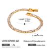 Youthway Luxury Zircon Cuff Bracelet For Women Minimalist 18K Gold PVD Plated Stainless Steel Bangles Fashion Jewelry Gift