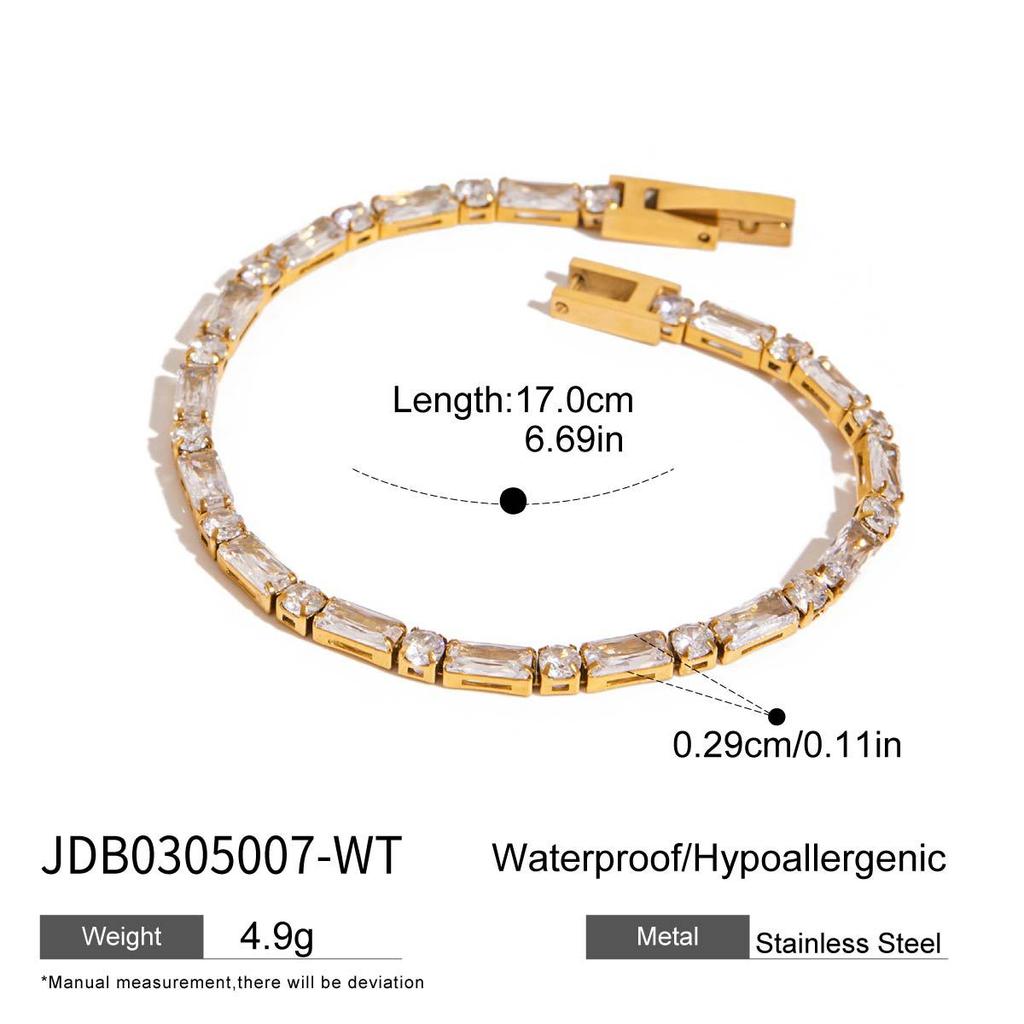 Youthway Luxury Zircon Cuff Bracelet For Women Minimalist 18K Gold PVD Plated Stainless Steel Bangles Fashion Jewelry Gift