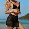 Women's European & American Sexy Knit Cutout See-through Short Beach Skirt
