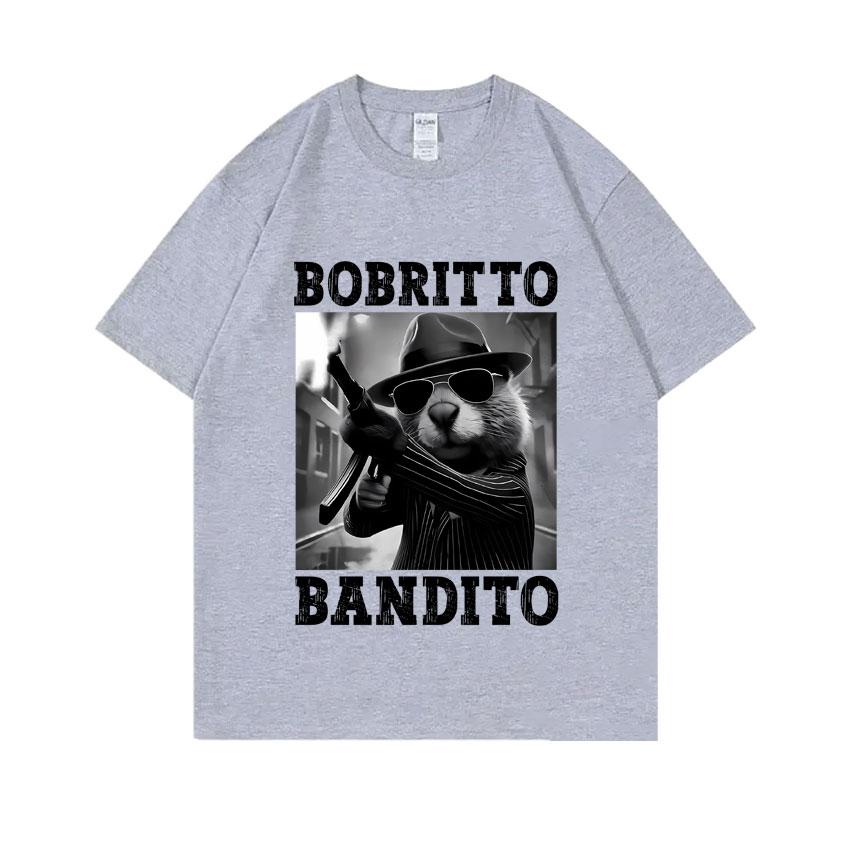 Bobritto Bandito Funny Beaver Meme T-shirt Men's Clothing Summer O-Neck Short Sleeve Tees Casual Humor Tops Cozy Cotton T Shirts