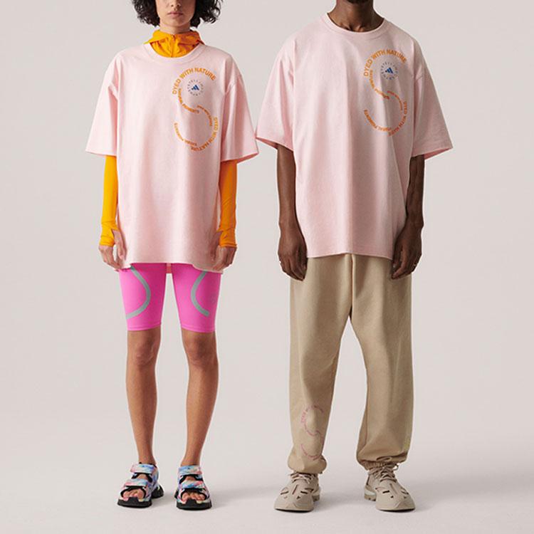 adidas By Stella McCartney Unisex Sportswear Organic Cotton Oversized T-Shirt Tropic Bloom Pink IA7711