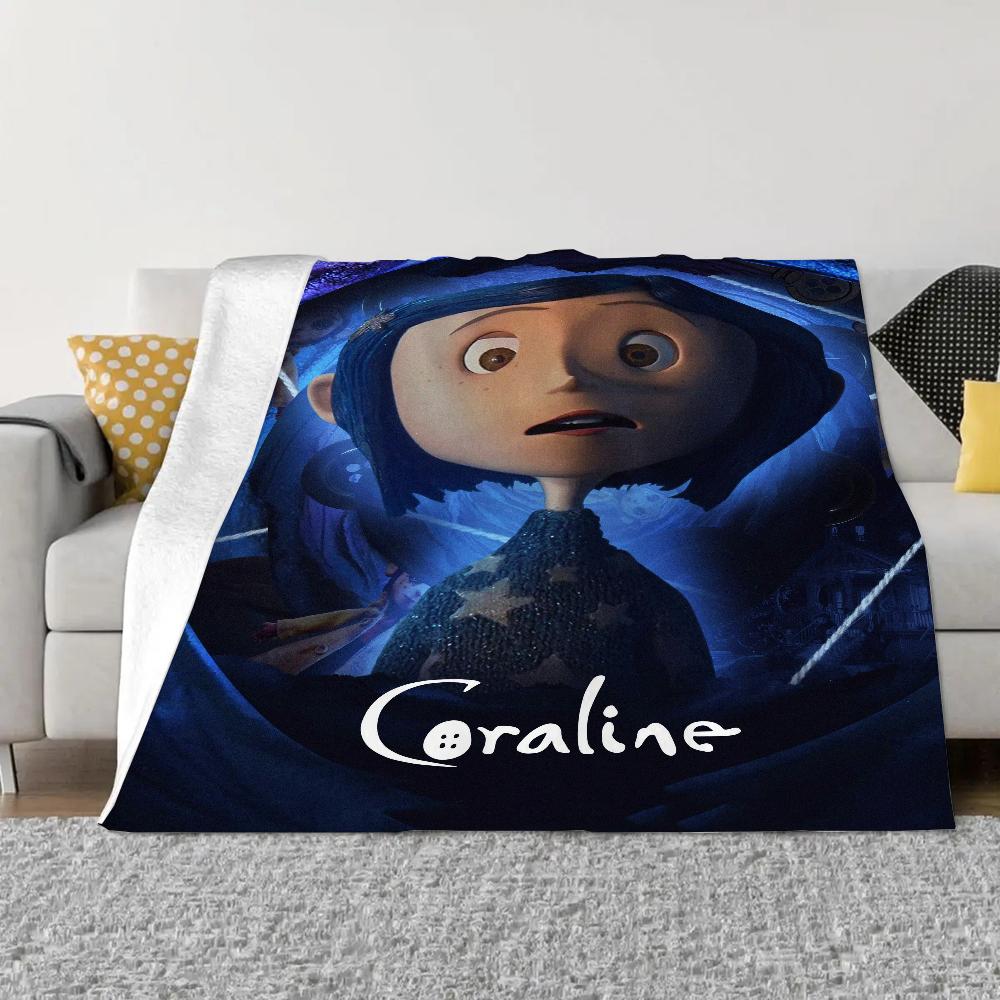 Coraline Fleece Blanket King Size Fluffy Soft Blankets & Throws Bed Throw Home Interior Microfiber Bedding Knitted Plaid Knee &