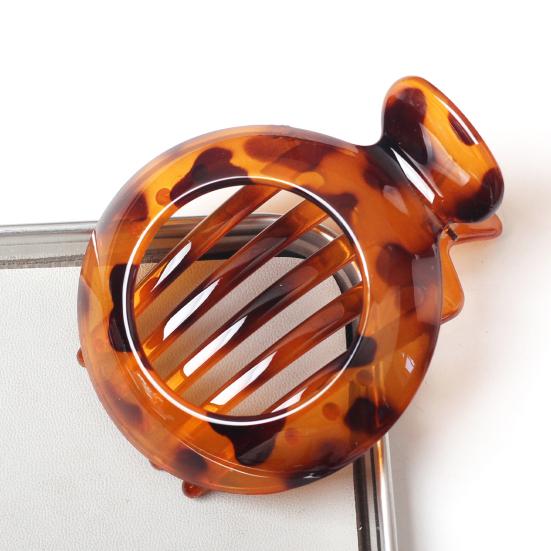 Women Hair Clip Round Anti-slip Teeth Hair Claw Hollow Design Back Head Hair Clamp Hair Styling Tool Hair Accessories
