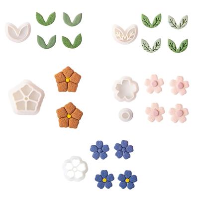 Blatt-Blumenform Ton-Ohrring-Schneider zum Schmuckmachen Pflanzen-Blumen-Ton-Schneider Tonformen-Set für Ton-Ohrringe