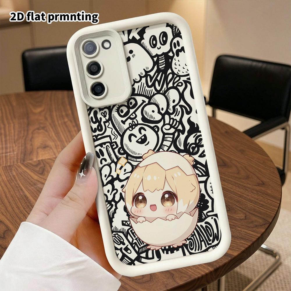 Phone Case: 2D Flat Samsung Galaxy A34 A35 M05 M06 S20 S22 S21 FE Plus 5G Protective Case, Cracked Little Chicken, Christmas and Halloween Gift