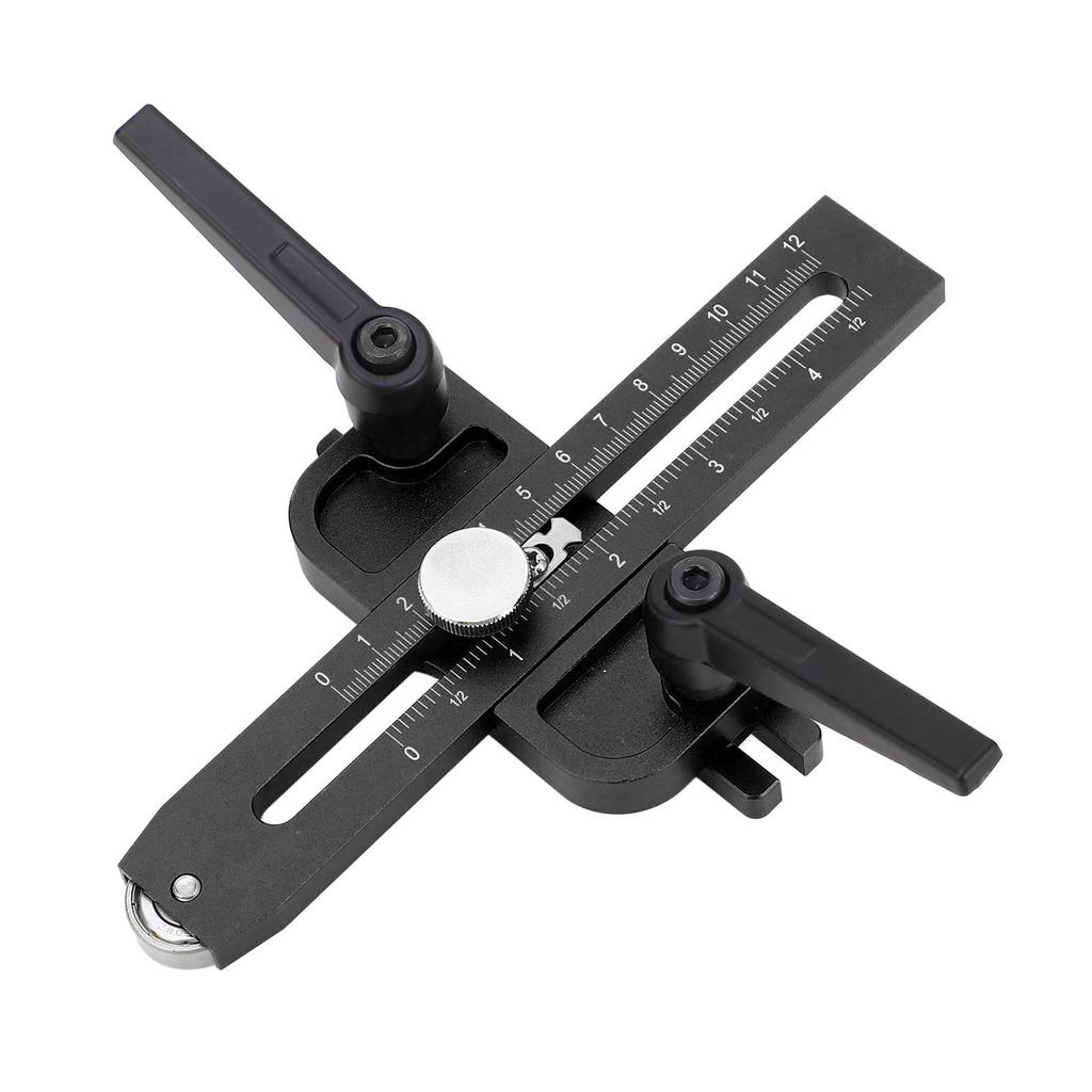 Table Saw Jig with Roller Dual Scale Woodworking Thin Ripping Locator Fits for 3Celsius4x3Celsius8 3Celsius8x1Celsius4 Inch T Slot