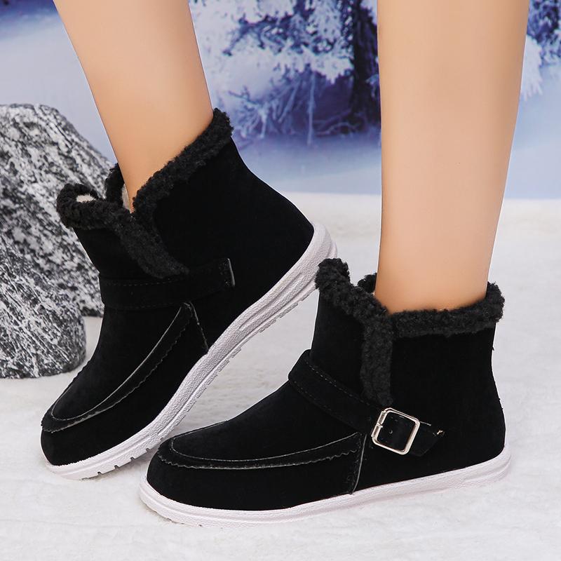 Winter Warme Chelsea Schneestiefel Damen Neu Lässig Kurzer Plüsch Damen Stiefeletten Gladiator Flach Bequem Sportschuhe für Damen