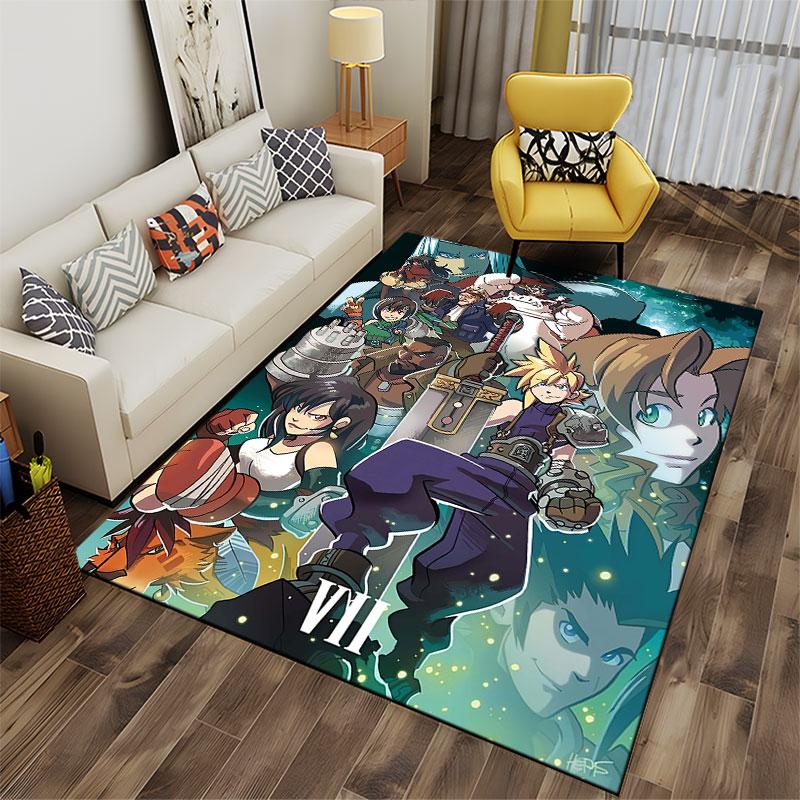 Fantasy VII Inspired Character Art suitable as a non-slip mat for the living room or bedroom sofa