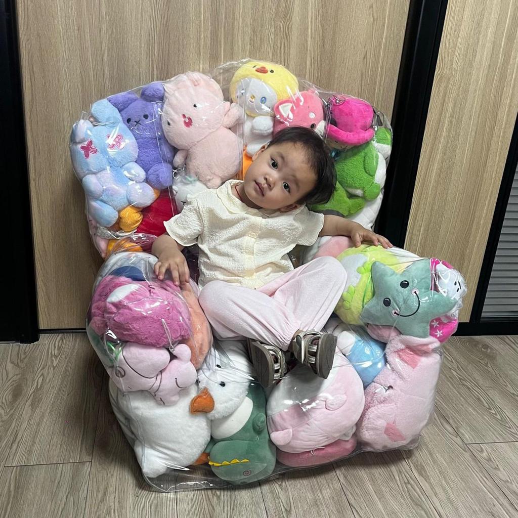 Przezroczysty Wodoodporny Worek do Przechowywania Pluszaków z Zamkiem Błyskawicznym, Duży Organizer na Zabawki typu Bean Bag do Sypialni, na Kanapę, Oszczędzający Miejsce na Podłodze