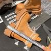 Women'S Ort  Boots  New Sle Thi Bot Heightening Motorcycle Big Head Retro Workwear Western Boots Yellow Boots
