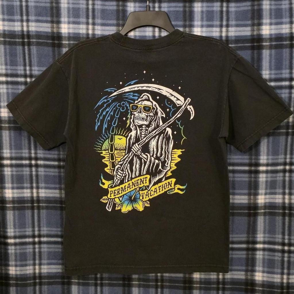 RSQ Collective PERMANENT VACATION T Shirt Skeleton GRIM REPEAR SZ Medium
