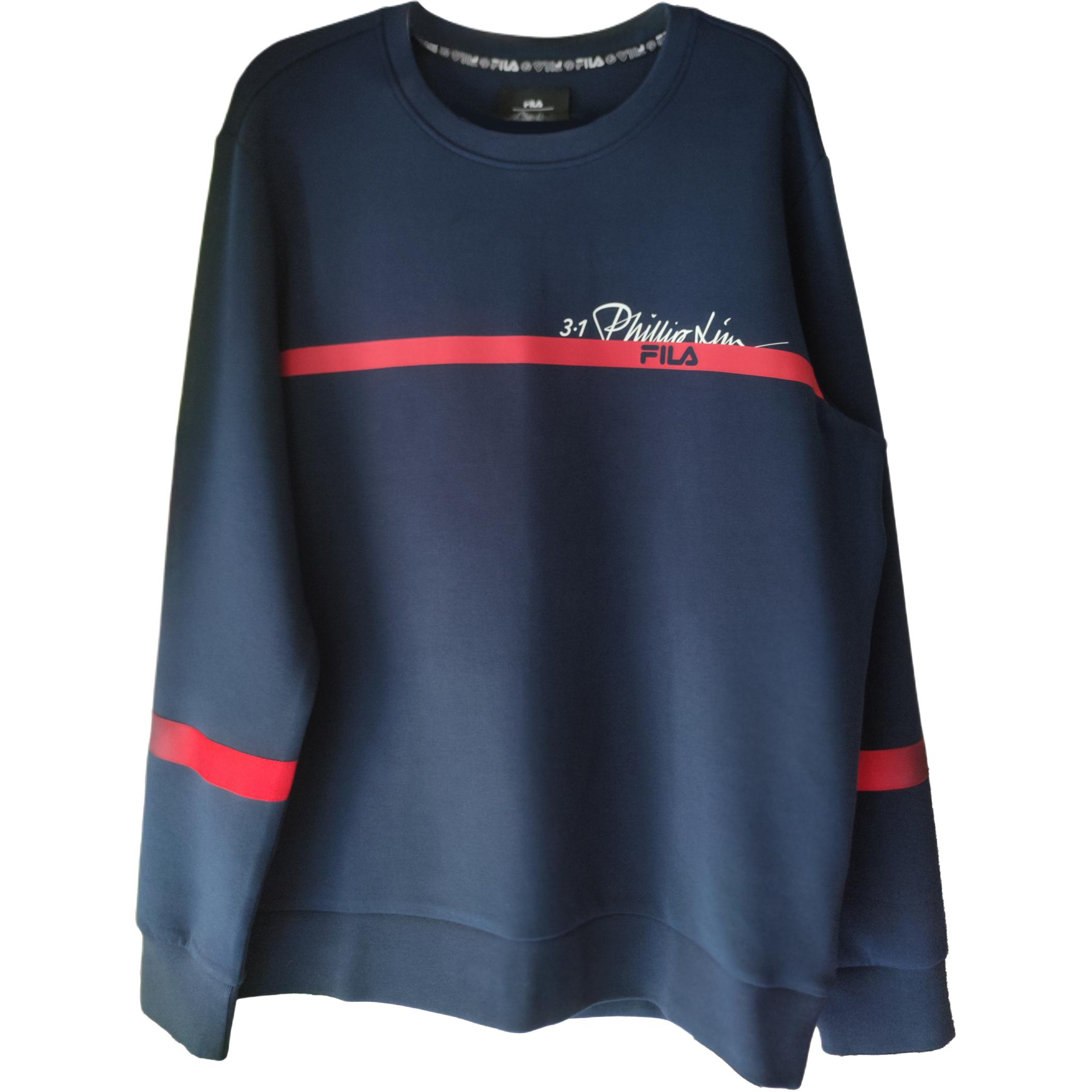 

Fila Phillip Lim Series Свитшот с круглым вырезом, повседневный, модный, дышащий, с длинным рукавом, унисекс F11M016205F-NV XL