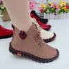 Women Shoes Autumn Loafers Lace Up Sneakers Casual Flats Solid Soft Bottom Boots Leather High-Top Sneaker Female Shoes2026