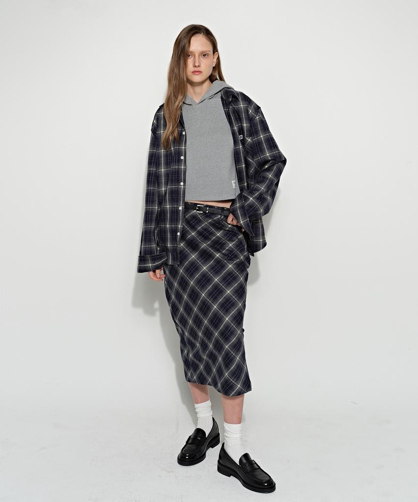 Beulaiteun Oversized Check Shirt Blue