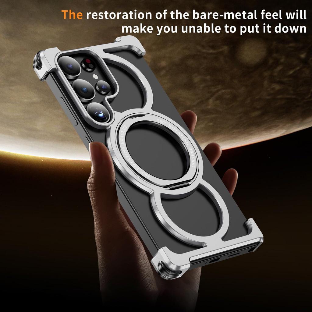 Samsung S25 Ultra Rotating Metal Stand Case | Magnetic Titanium Alloy Cover