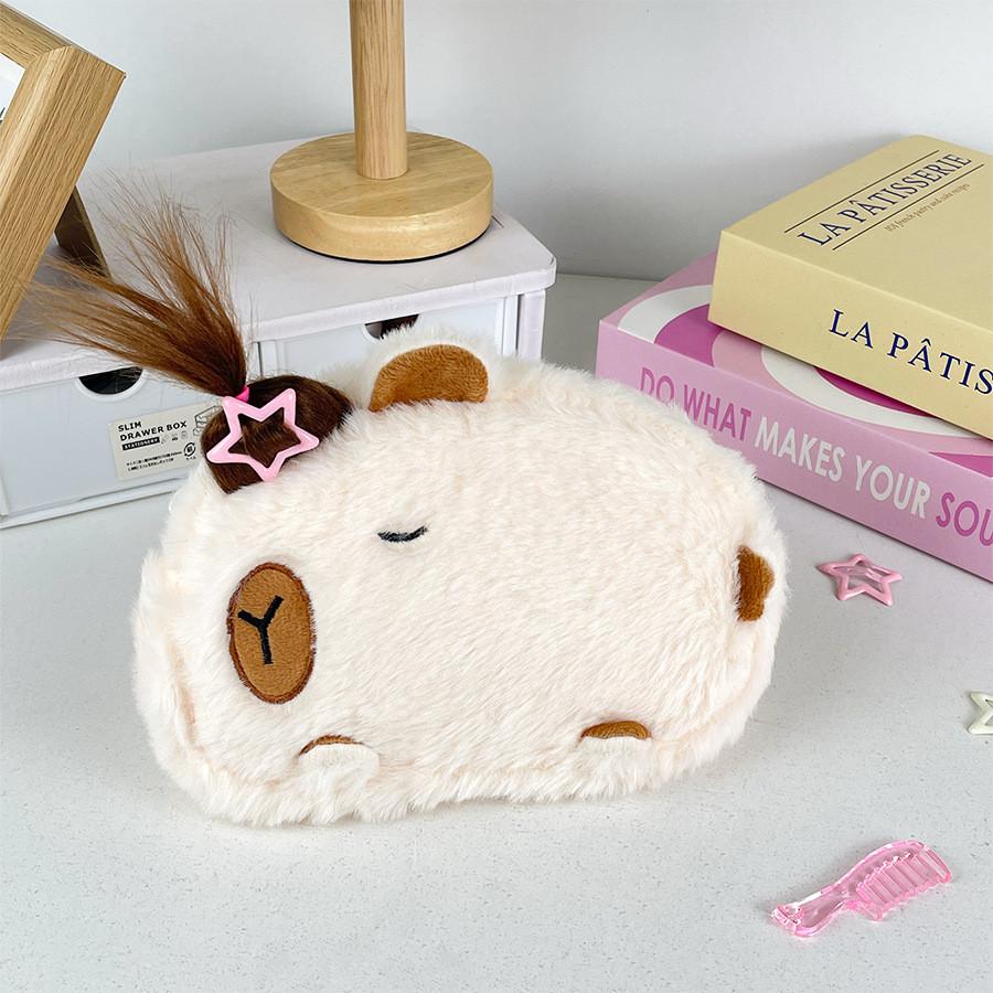 Plush Pen Capybara Pouch Student Cutes Cartoon Animal Storage Supplies Bags