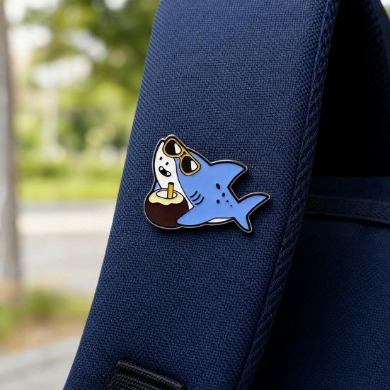 Sea Animal Brooch, Cute Marine Creature Brooch, Creative Metal Badge, Cartoon Ocean Animal Styling Hard Enamel Pins for Schoolbag Backpack Hat Clothes