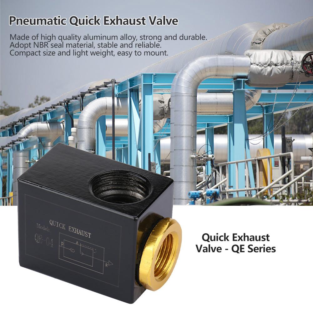 Pneumatic 3 8  1 2  Inlet Port Air Quick Exhaust Valve Aluminum Alloy (QE 04 G1 2 )