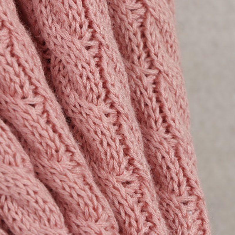 Isolated Fall and Winter New Arrival Export European and American Women's Clothing Round Neck Cable-Knit Pullover Long Sleeves Knitwear Base Sweater