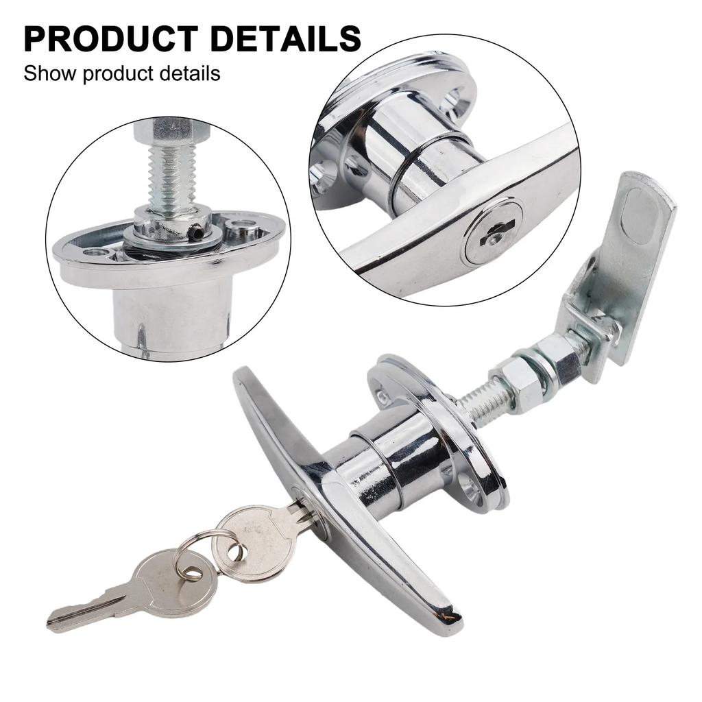 1pc Zinc Alloy T Handle Lock Kit With Keys Camper Attachment For Truck Garage Door Home Improvement Accessories Hardware