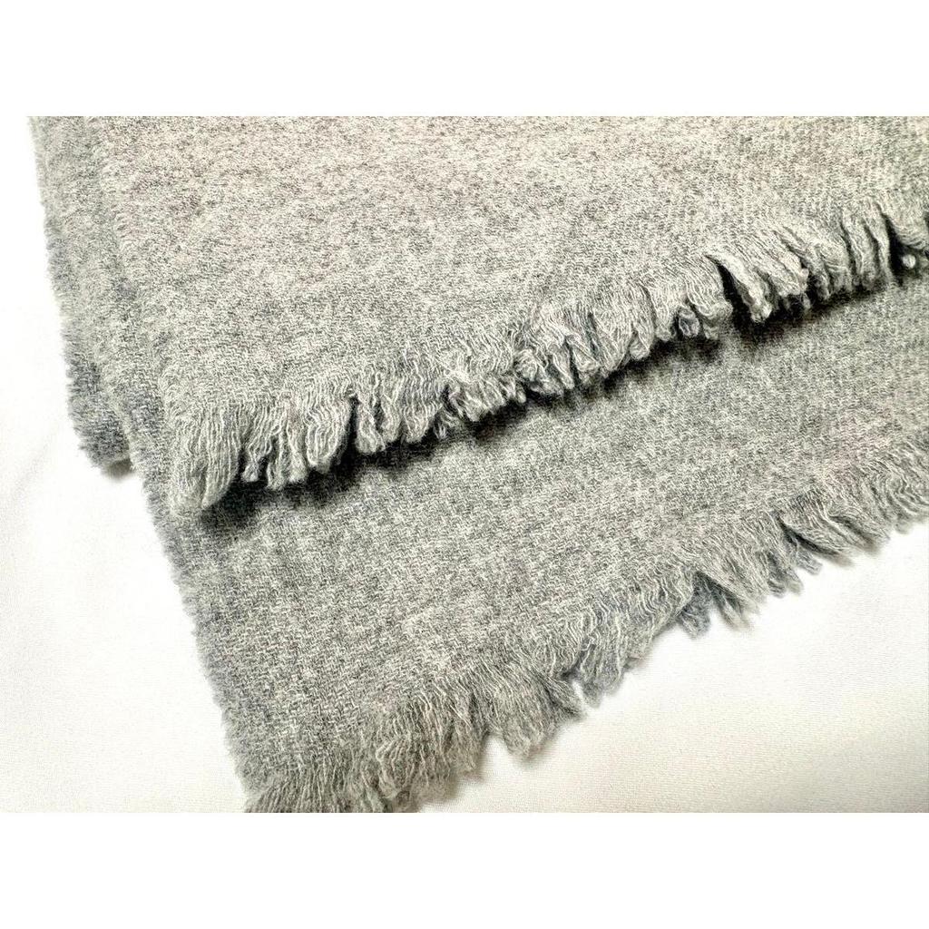 Used Johnstons of Elgin Scarf Stole Cashmere Grey Plain Large