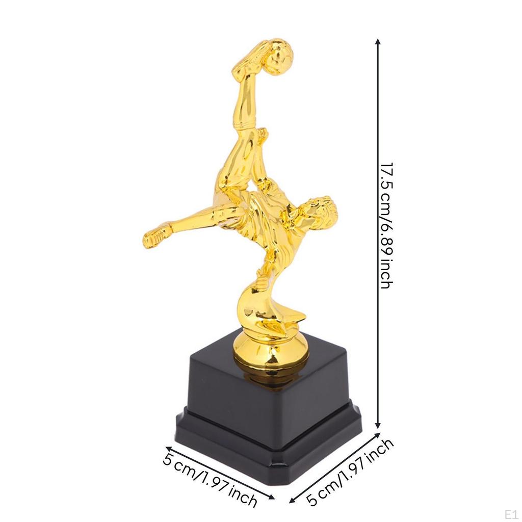 Mini Soccer Trophy Gold-Colored with Footballer Figure Lightweight for