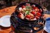 YOKA Tabletop BBQ Grill with 24cm Diameter Grill Easy To Use for Features a Fire Starter and a Lid for Extinguishing the Made of Washable Stainless
