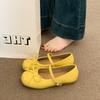 Mary Jane shoes women's shoes 2025 new summer French flat ballet shallow mouth bow with skirt single shoes
