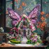 Butterfly Wings Ornaments, Highly Detailed UV Printing, with Stable Base Acrylic Fairy House for Home And Garden Decor
