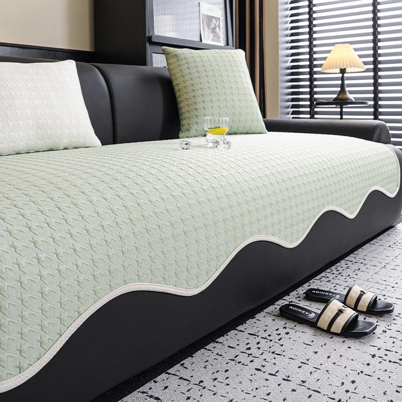 

Light luxury high-end sofa cushion, summer ice silk cool mat cushion 2025 new straight special-shaped sofa cover 90*90cm