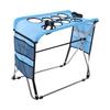 Pet Grooming Hammock Cat Dog Bathing Station Foldable Stainless Steel Frame 8 Holes Blue Large Portable for Small