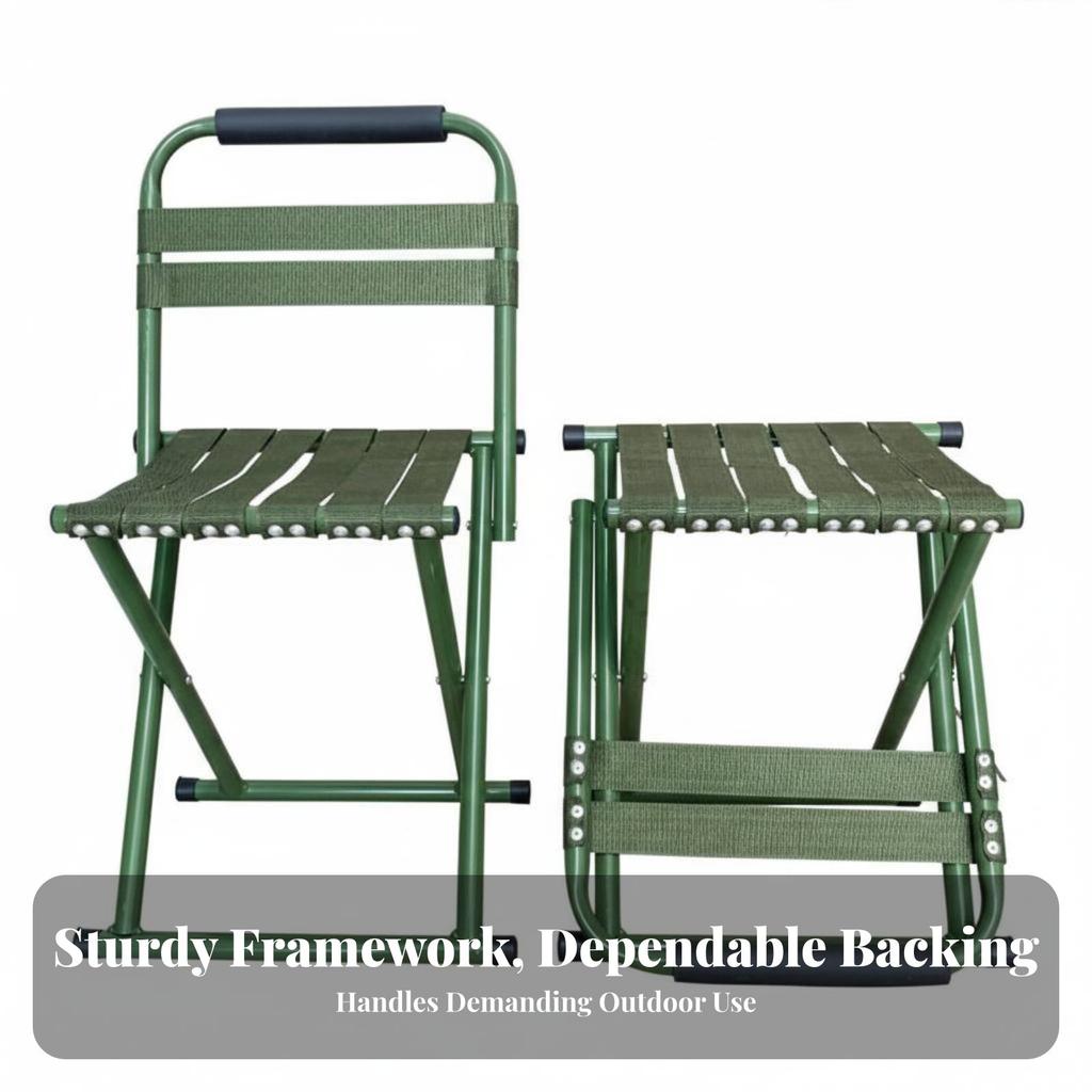 Foldable Camp Stool Portable X-Shaped Frame Camp Chair Foldable Sturdyduty For Outingers