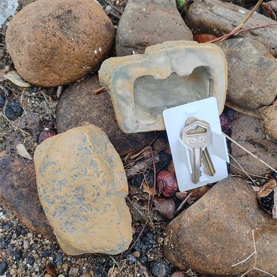 Waterproof Simulation Hide Keys In Stone Safety Storage Box Outdoor Garden H Idden Fake Rock Shape For Home Yard