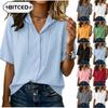 Women's Fashion Casual Solid Color Print Short Sleeve Blouses & Shirts