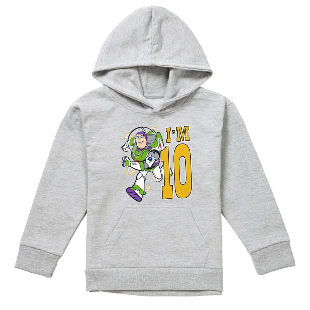 Toy Story Childrens/Kids I´m 10 Buzz Lightyear Heather Birthday Pullover Hoodie