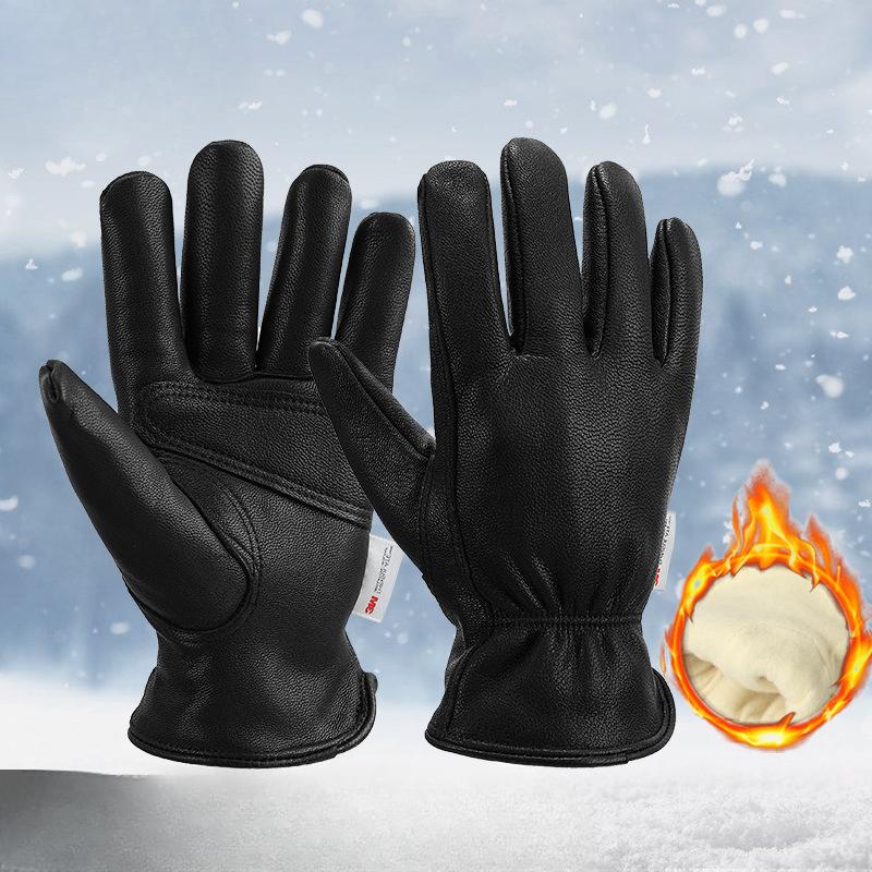 Winter Warm Gloves Thermal Insulation Cotton Thickened Cold Proof Riding Driving Snow Shovel Subzero Outdoor Work Gloves Labor Insurance
