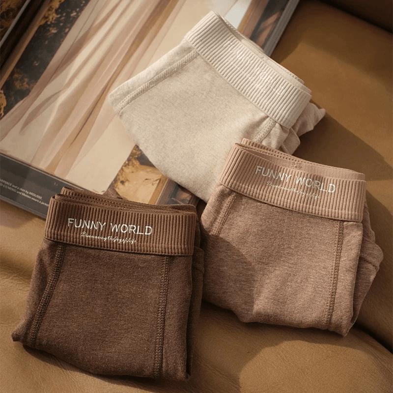 Romon Men's Pure Cotton Antibacterial Boxer Briefs - 3 Pack