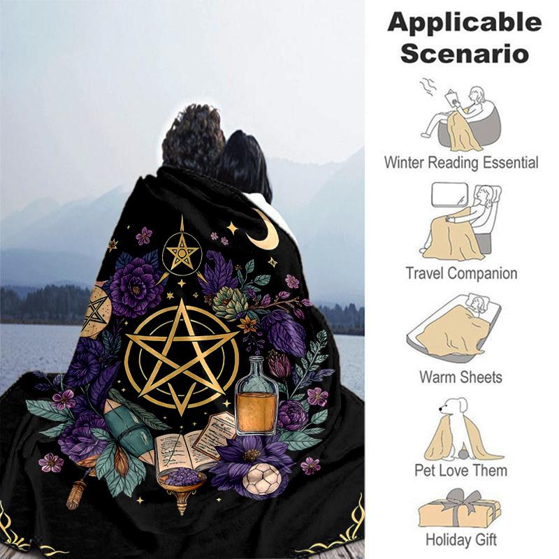 1pc Flower Art Blanket  Soft Throw for Home Decor, Gift Idea, Living Room, Travel, Camping