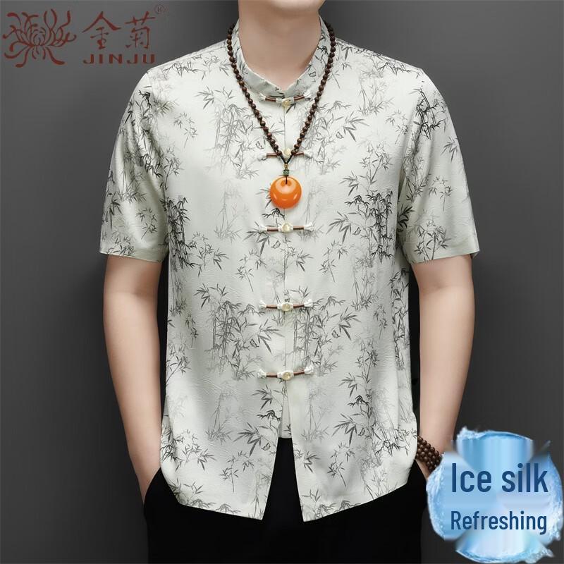 Men s Silk Blend Short Sleeve Tang Suit 190