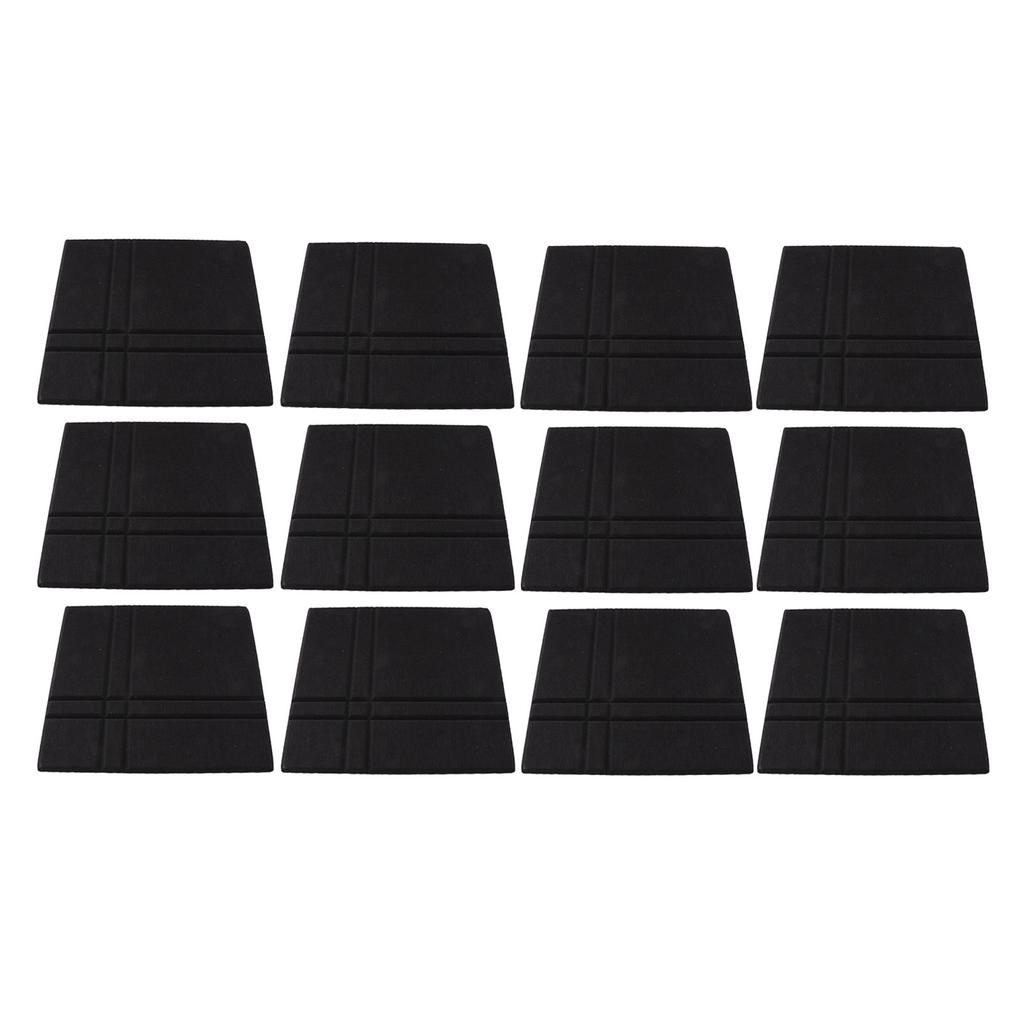 12Pcs Acoustic Panels Black Self Adhesive Polyester Fiber Sound Proof Padding for Studios