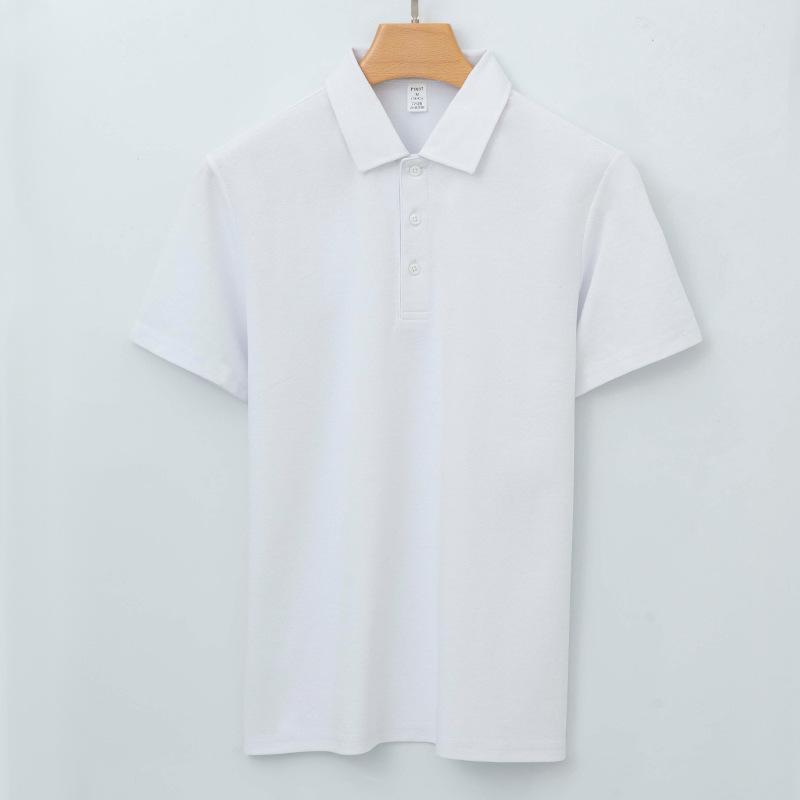 Cotton Double-sided Markless Collar Polo Shirt Men's Lapel T-shirt Men's Xinjiang Cotton Short-sleeved Polo Shirt