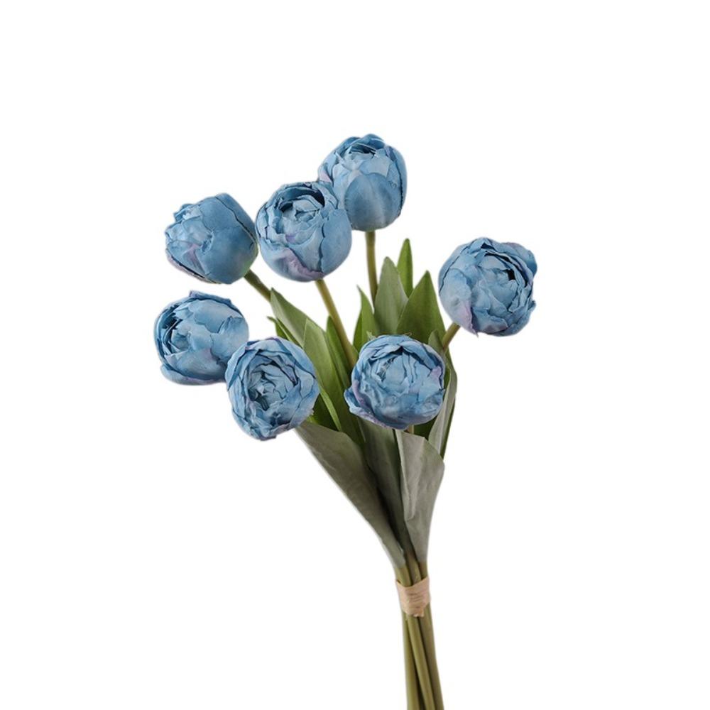 7 Köpfe Künstliche Tulpenzweige Echte Haptik Realistische Seidentulpenblume Handgefertigt Kunstblumen Hochzeitsfeier Dekor