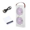 Stolní ventilátor s dvojitou hlavou a LED nočním světlem, Dobíjecí malý cirkulační ventilátor, Přenosný stolní ventilátor pro domácí kancelář, cestování