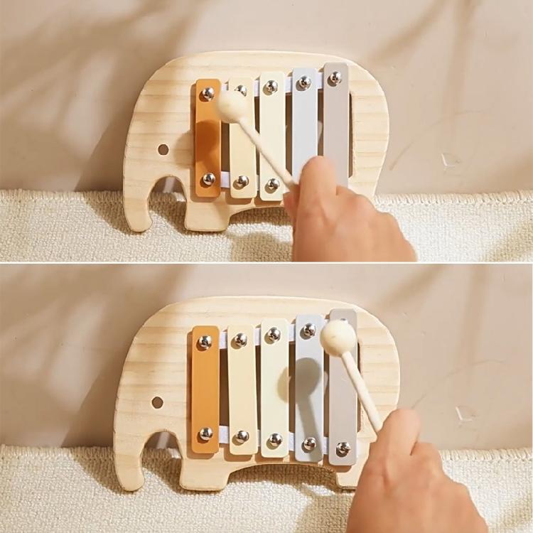 Xylophone Educational Musical Toy for Performances 5 Note Wood Xylophone with Mallet Coordination Hand Knock Piano Toy