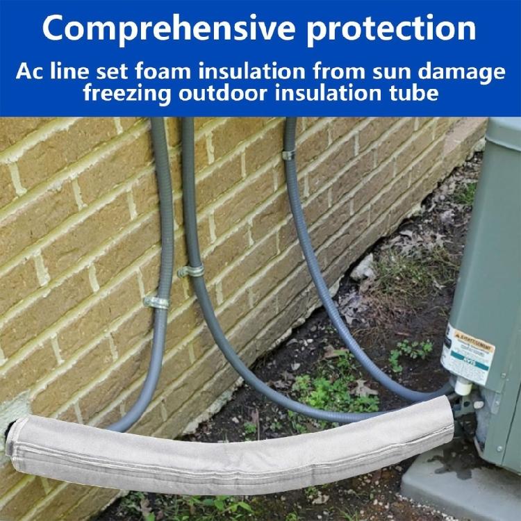Insulated Air Conditioning Pipe Sleeve Zipper Design Aluminum Foil Lining Weather Resistant Cover for Outdoor Unit