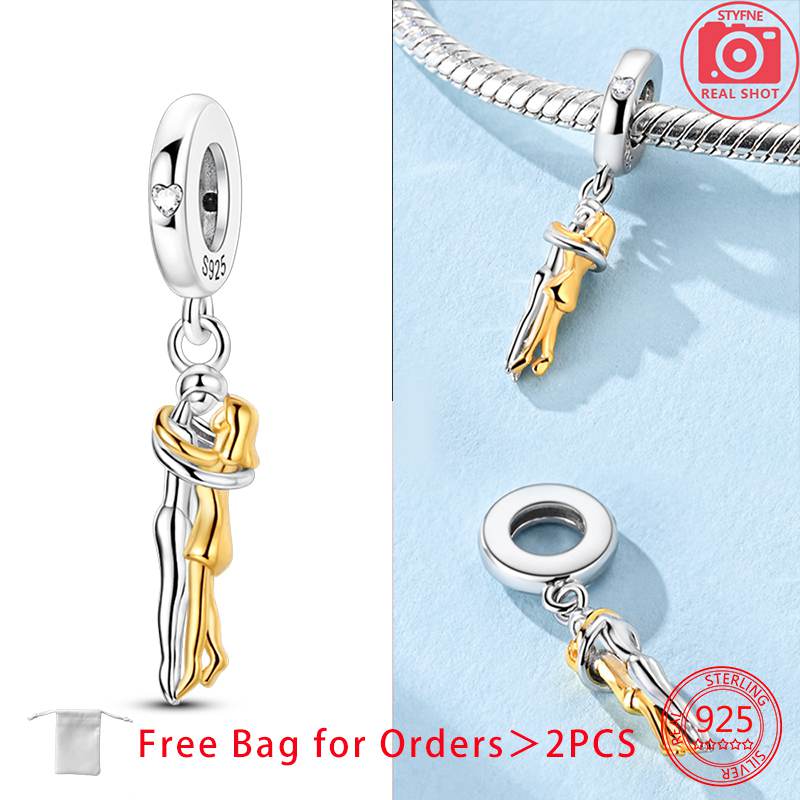 Original Charms Copper Gold Love Heart Pendant Beads Fit Bracelets Beads For Women Diy Jewelry Making Gift Fine Jewelry